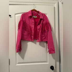 Pink fringe Wrangler jacket!